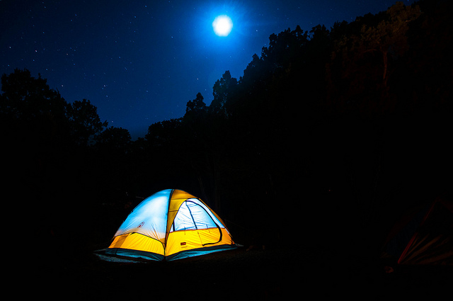 Camping Tent at Night