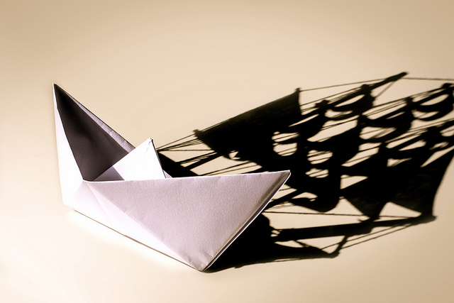 Paper Boat with Shadow Sail